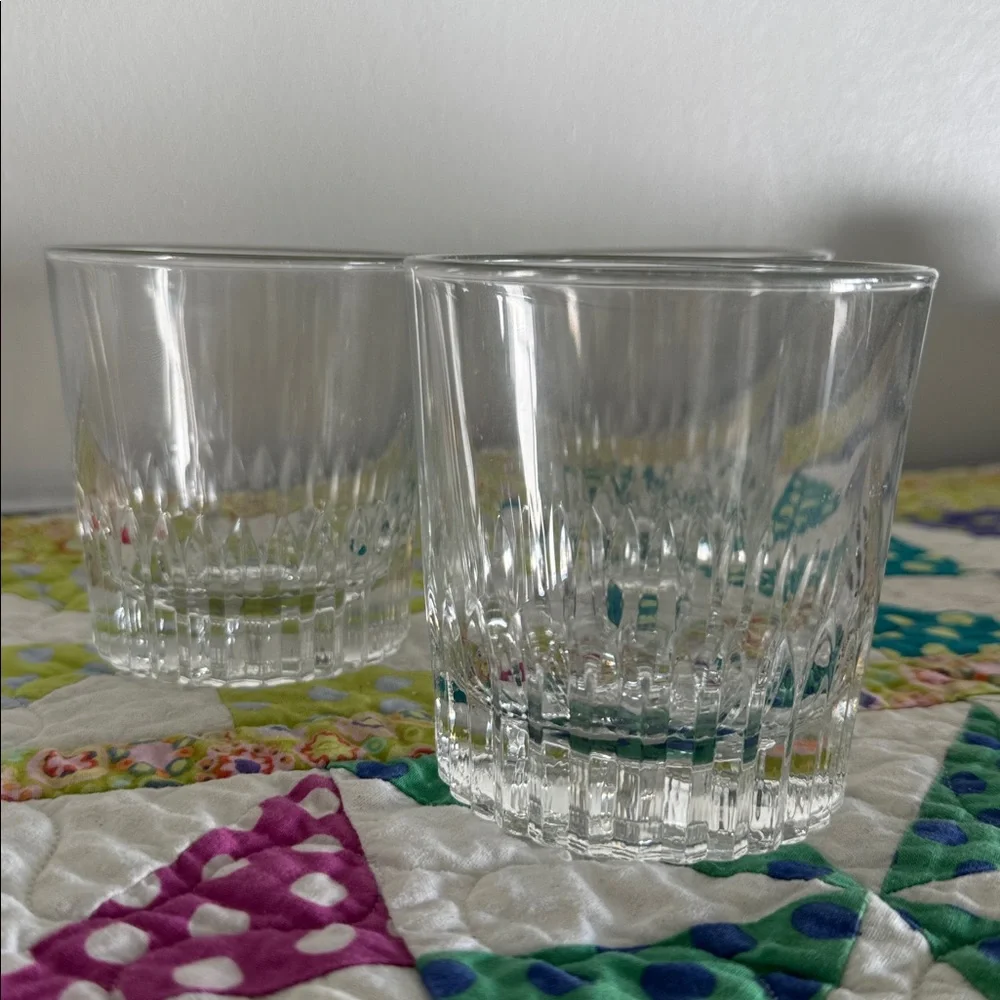 Vintage 70s Crisal Portugal Lead Crystal Cut Glass Old Fashioned Whiskey Glasses
